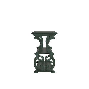 Sabrina Wood Sofa Table with Scroll Legs and Two Open Tiered Storage Shelves