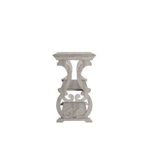 Sabrina Wood Sofa Table with Scroll Legs and Two Open Tiered Storage Shelves