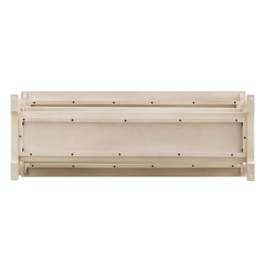 Sabrina Wood Sofa Table with Scroll Legs and Two Open Tiered Storage Shelves