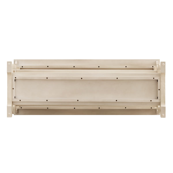 Sabrina Wood Sofa Table with Scroll Legs and Two Open Tiered Storage Shelves