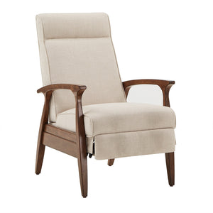 Rurik Push Back Recliner with Arched Wood Arms and Coil Seating for Living Room