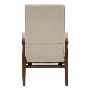 Rurik Push Back Recliner with Arched Wood Arms and Coil Seating for Living Room