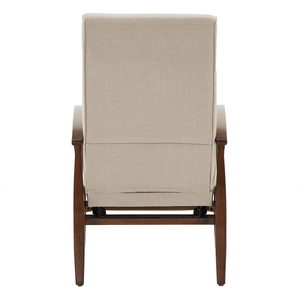 Rurik Push Back Recliner with Arched Wood Arms and Coil Seating for Living Room
