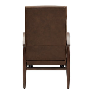 Rurik Push Back Recliner with Arched Wood Arms and Coil Seating for Living Room