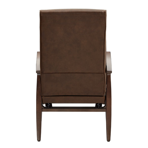 Rurik Push Back Recliner with Arched Wood Arms and Coil Seating for Living Room