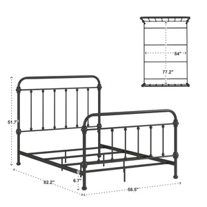 Homelegance Laroche Iron Bed Antique Bronze Vintage Curved Metal Frame Bedroom E411BF-1DK(SPK)