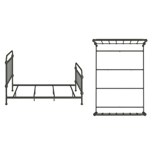 Laroche Iron Bed Antique Bronze Vintage Curved Metal Frame Bedroom