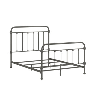 Laroche Iron Bed Frame Curved Silhouette Frost Grey Modern Bedroom Style