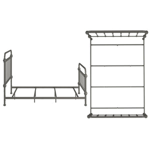 Laroche Iron Bed Frame Curved Silhouette Frost Grey Modern Bedroom Style