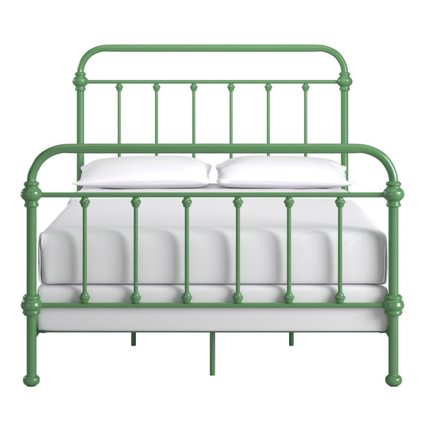 Homelegance Laroche Iron Bed Frame with Curved Silhouette and Meadow Green Powder Coat E411BF-1MDG(SPK)