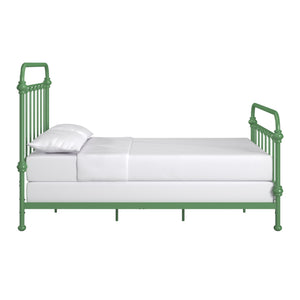 Laroche Iron Bed Frame with Curved Silhouette and Meadow Green Powder Coat