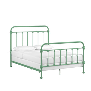 Laroche Iron Bed Frame with Curved Silhouette and Meadow Green Powder Coat