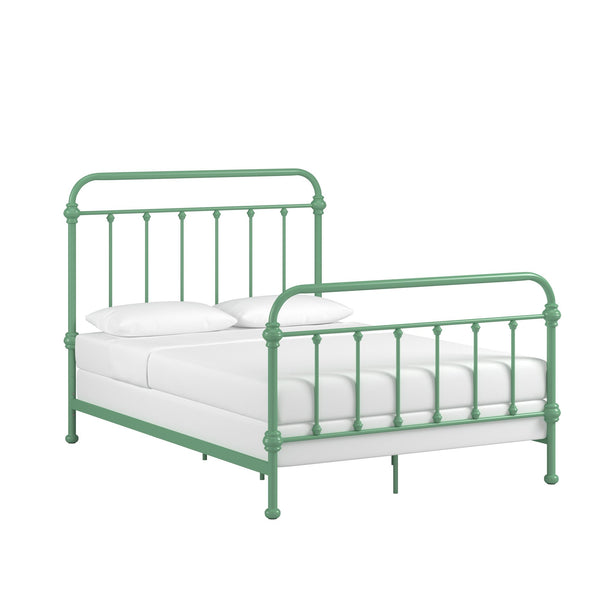 Laroche Iron Bed Frame with Curved Silhouette and Meadow Green Powder Coat