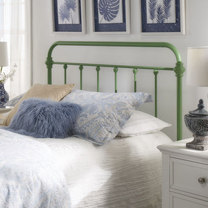 Laroche Iron Bed Frame with Curved Silhouette and Meadow Green Powder Coat