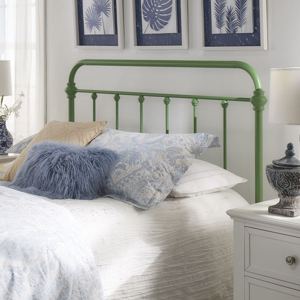 Laroche Iron Bed Frame with Curved Silhouette and Meadow Green Powder Coat