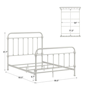 Homelegance Laroche Iron Bed Curved Headboard Silver Birch Finish Elegant Bedroom Frame E411BF-1SVB(SPK)