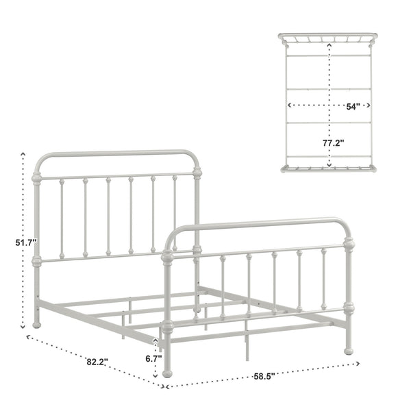 Homelegance Laroche Iron Bed Curved Headboard Silver Birch Finish Elegant Bedroom Frame E411BF-1SVB(SPK)
