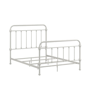 Laroche Iron Bed Curved Headboard Silver Birch Finish Elegant Bedroom Frame
