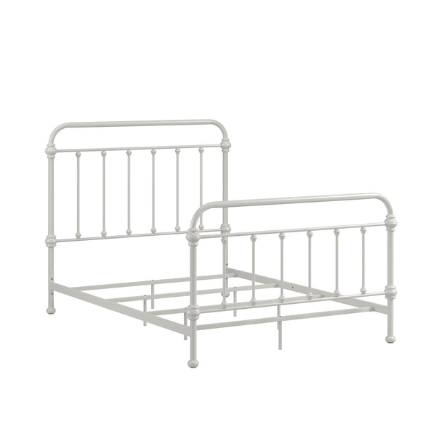Laroche Iron Bed Curved Headboard Silver Birch Finish Elegant Bedroom Frame