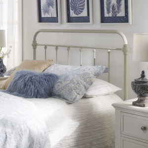 Laroche Iron Bed Curved Headboard Silver Birch Finish Elegant Bedroom Frame