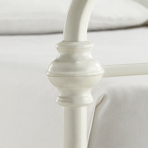 Laroche Iron Bed Antique White Curved Frame Vintage Cottage Bedroom