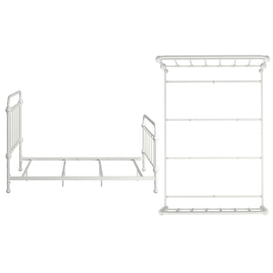 Laroche Iron Bed Antique White Curved Frame Vintage Cottage Bedroom