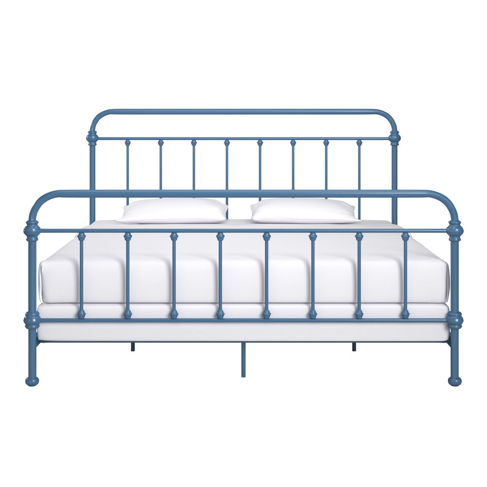 Homelegance Laroche Iron Spindle Bed Timeless Curved Frame for Modern Bedrooms E411BK-1BST(SPK)