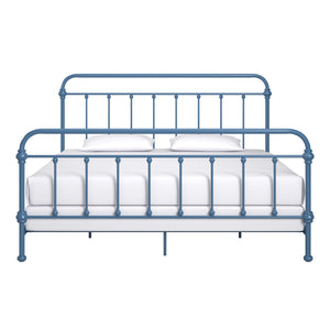 Homelegance Laroche Iron Spindle Bed Timeless Curved Frame for Modern Bedrooms E411BK-1BST(SPK)