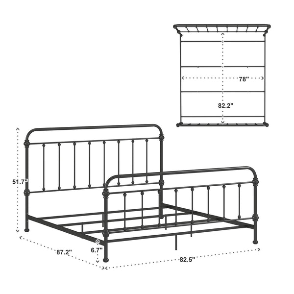 Homelegance Laroche Iron Spindle Bed Antique Bronze Vintage Elegant Bedroom Frame E411BK-1DK(SPK)