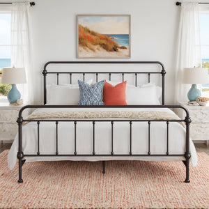 Laroche Iron Spindle Bed Antique Bronze Vintage Elegant Bedroom Frame