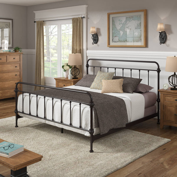 Laroche Iron Spindle Bed Antique Bronze Vintage Elegant Bedroom Frame