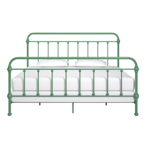 Homelegance Laroche Iron Spindle Bed Curved Metal Frame for Farmhouse Bedroom Decor E411BK-1MDG(SPK)