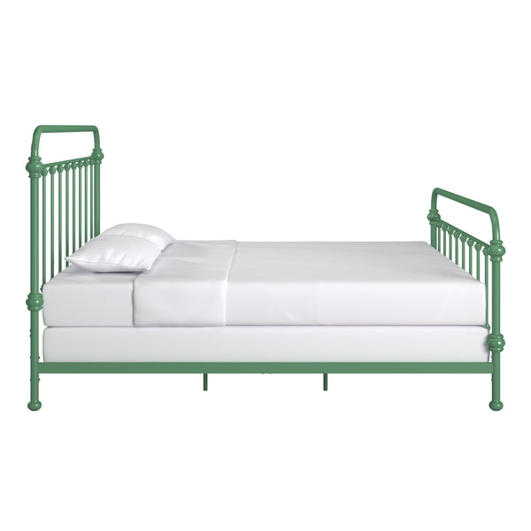 Laroche Iron Spindle Bed Curved Metal Frame for Farmhouse Bedroom Decor
