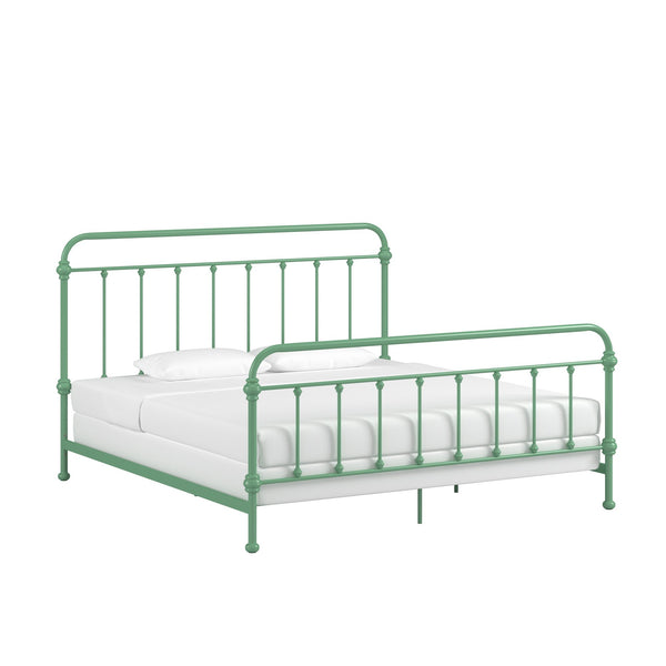 Laroche Iron Spindle Bed Curved Metal Frame for Farmhouse Bedroom Decor