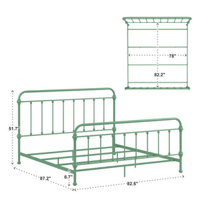 Laroche Iron Spindle Bed Curved Metal Frame for Farmhouse Bedroom Decor