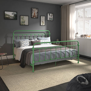 Laroche Iron Spindle Bed Curved Metal Frame for Farmhouse Bedroom Decor