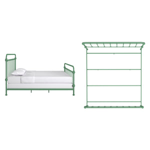 Laroche Iron Spindle Bed Curved Metal Frame for Farmhouse Bedroom Decor