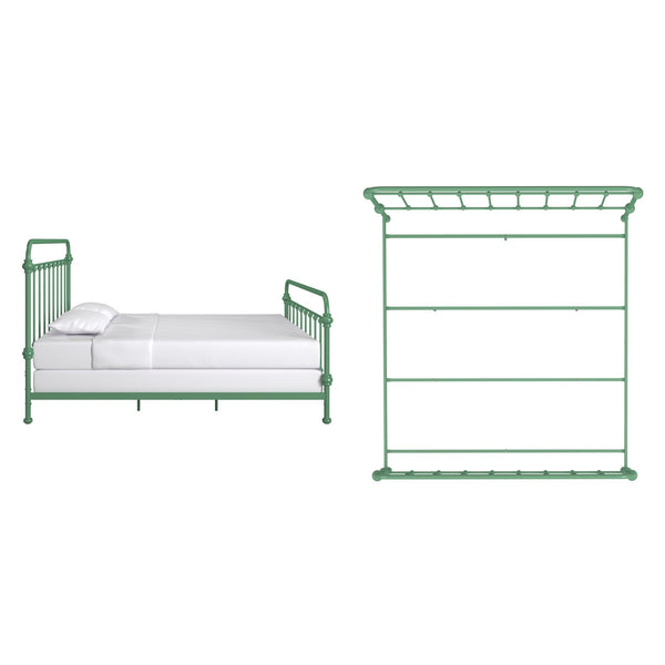 Laroche Iron Spindle Bed Curved Metal Frame for Farmhouse Bedroom Decor
