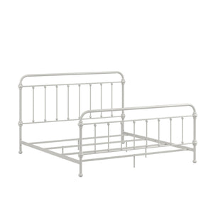 Laroche Iron Spindle Bed Curved Silhouette Silver Birch Finish Bedroom Frame