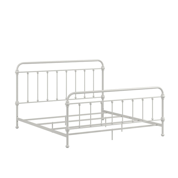 Laroche Iron Spindle Bed Curved Silhouette Silver Birch Finish Bedroom Frame