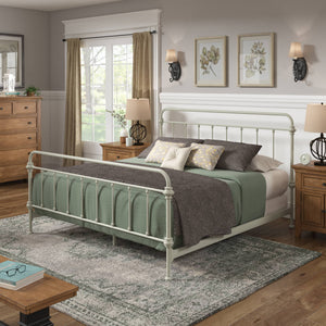 Laroche Iron Spindle Bed Curved Silhouette Silver Birch Finish Bedroom Frame