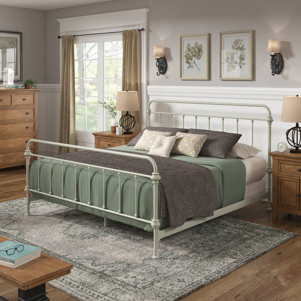 Laroche Iron Spindle Bed Curved Silhouette Silver Birch Finish Bedroom Frame