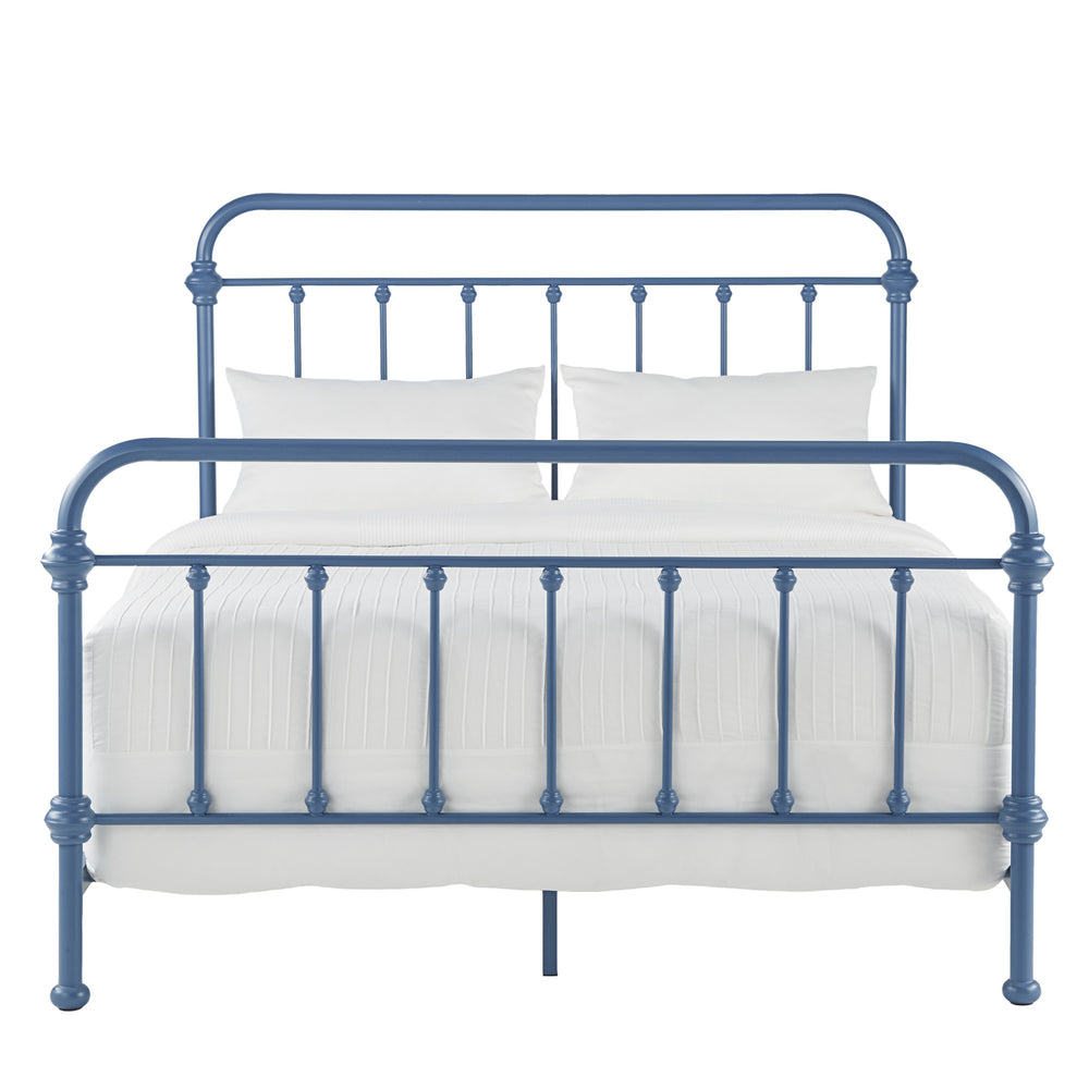 Homelegance Laroche Iron Bed Frame with Curved Silhouette for a Calming Bedroom Retreat E411BQ-1BST(SPK)