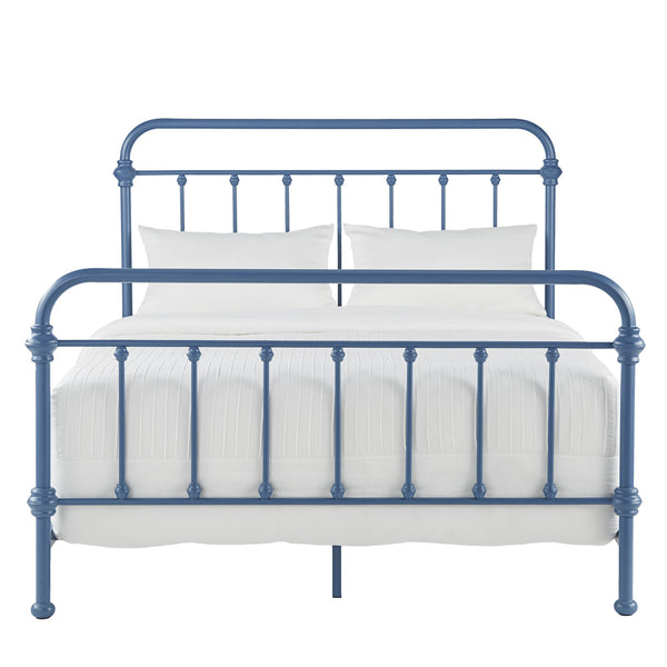 Homelegance Laroche Iron Bed Frame with Curved Silhouette for a Calming Bedroom Retreat E411BQ-1BST(SPK)