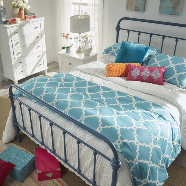 Laroche Iron Bed Frame with Curved Silhouette for a Calming Bedroom Retreat