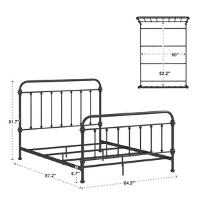 Homelegance Laroche Iron Bed Antique Bronze Finish Curved Metal Frame Bedroom Centerpiece E411BQ-1DK(SPK)