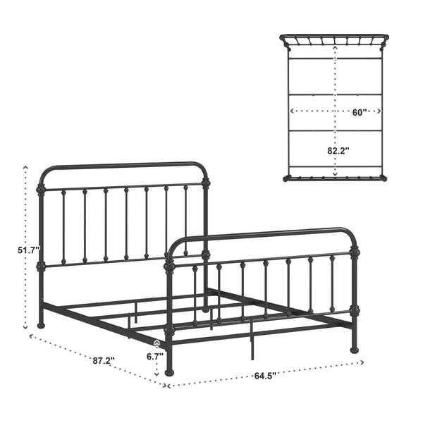 Homelegance Laroche Iron Bed Antique Bronze Finish Curved Metal Frame Bedroom Centerpiece E411BQ-1DK(SPK)