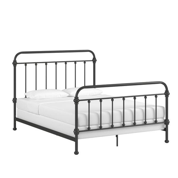 Laroche Iron Bed Antique Bronze Finish Curved Metal Frame Bedroom Centerpiece