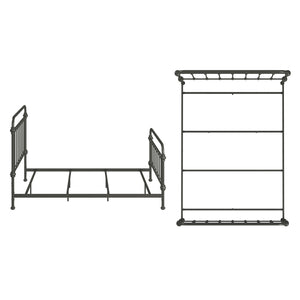 Laroche Iron Bed Antique Bronze Finish Curved Metal Frame Bedroom Centerpiece
