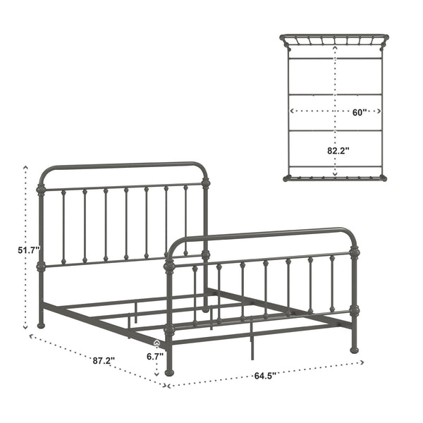 Homelegance Laroche Curved Iron Bed with Elegant Silhouette for Modern Bedrooms E411BQ-1GA(SPK)